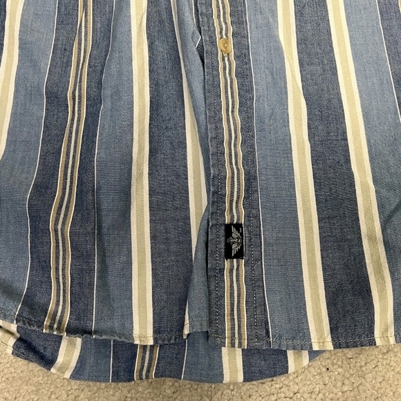 Dockers Men's Blue and White Striped Casual Shirt - Picture 3 of 10